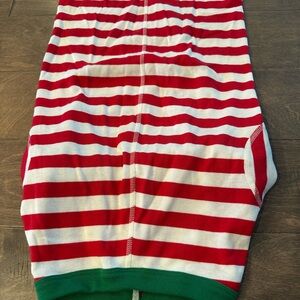 PET PAJAMAS ❤️💚 🐾 Hanna Andersson Striped Red and White with Green Edge
